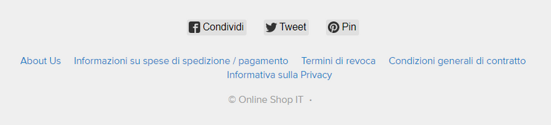 scorrere verso il basso per trovare i link alle pagine legali