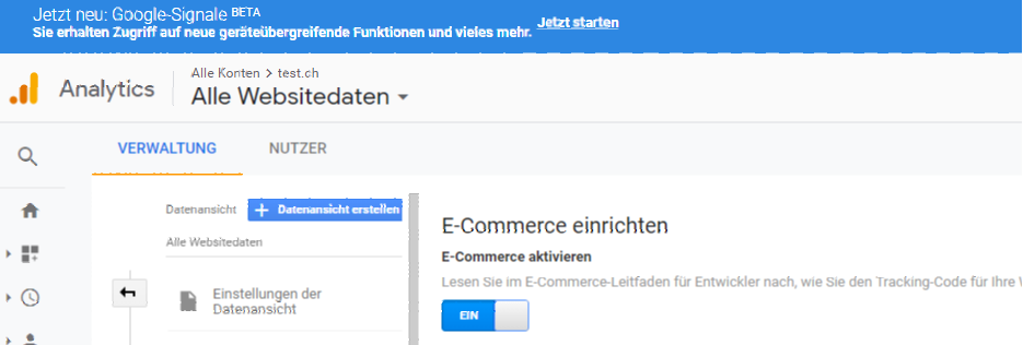 Google Analytics Einstellungen 2