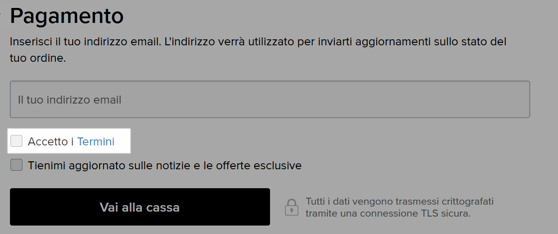 Accettare le condizioni generali di contratto