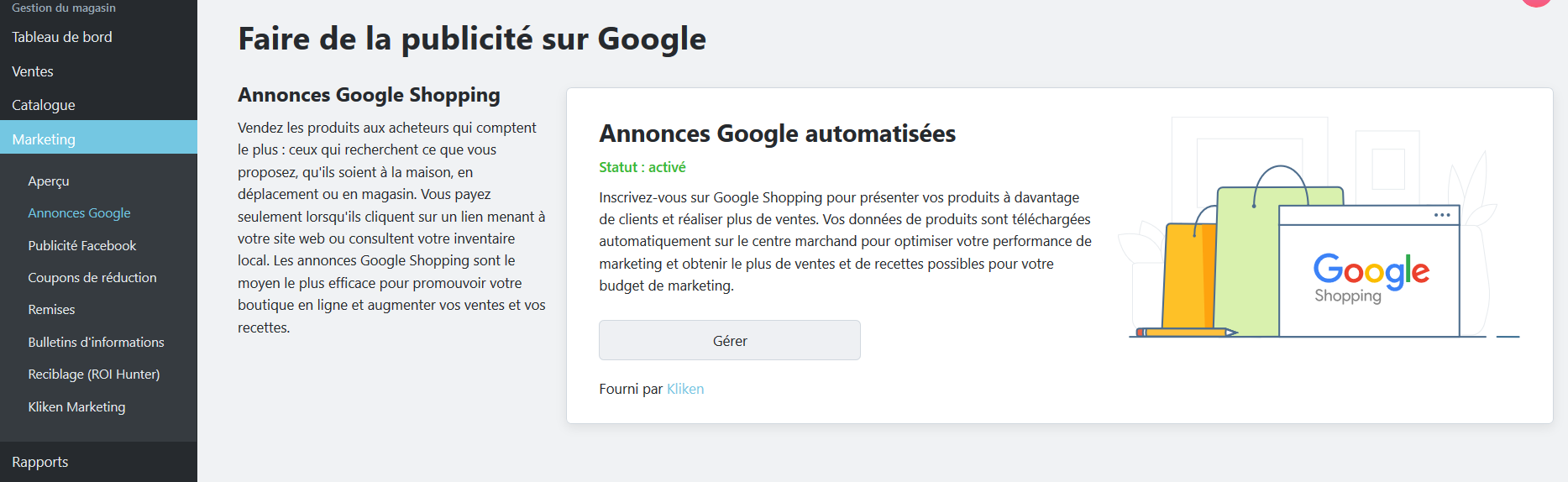 Faire la publicité sur Google Shopping