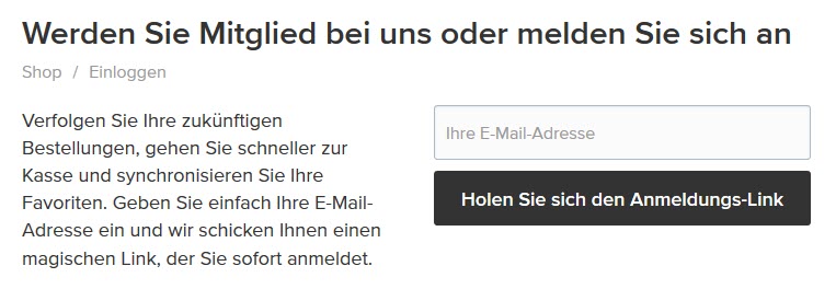 Anmeldung fuer Kunden