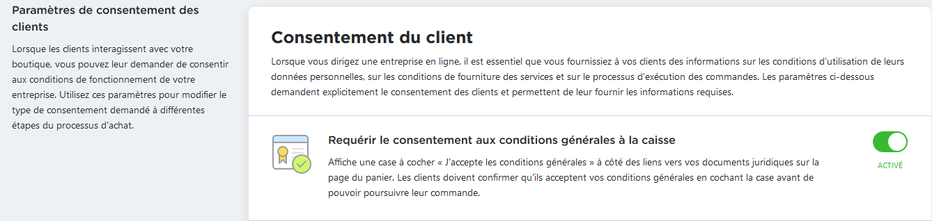 demander le consentement des client