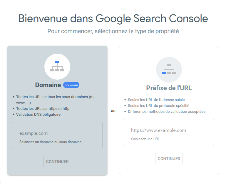 Bienvenue dans Google Search Console