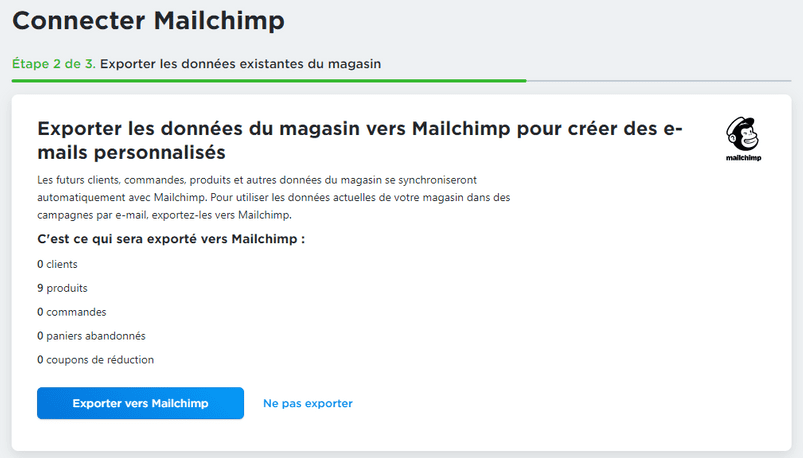 exporter des donnes sur mailchimp