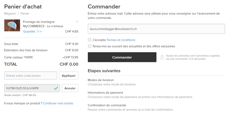 acheter avec carte cadeau