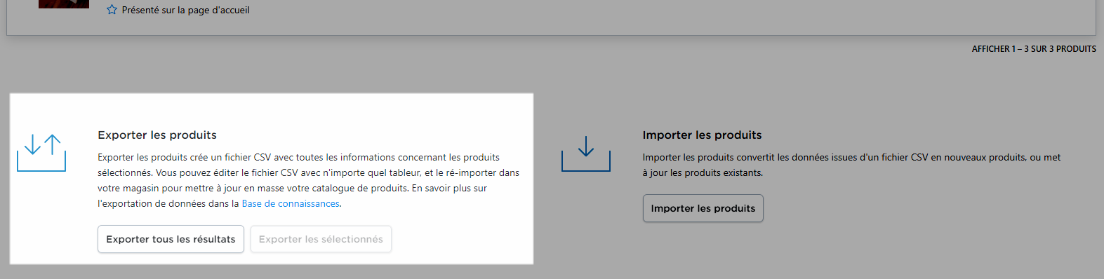 exporter des produits