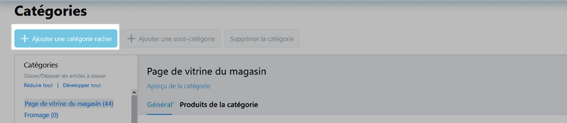 +Ajouter une catégorie racine