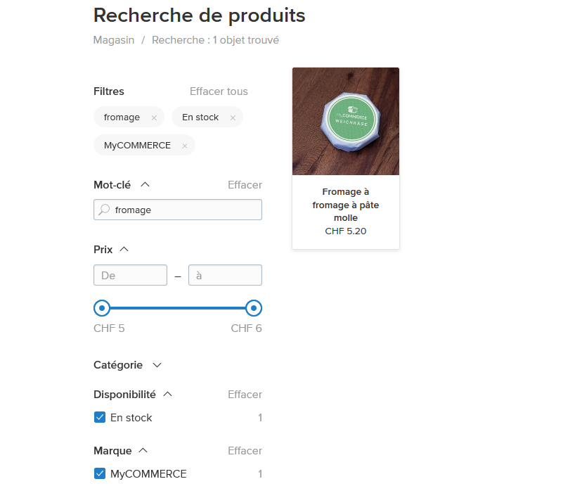 Recherche de produits