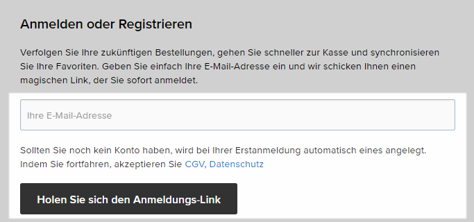 Für Benutzerkonto registrieren