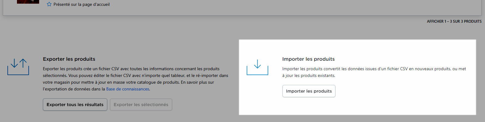 importer des produits