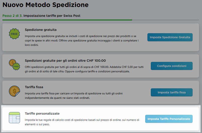 tariffe specializzate per spedizione