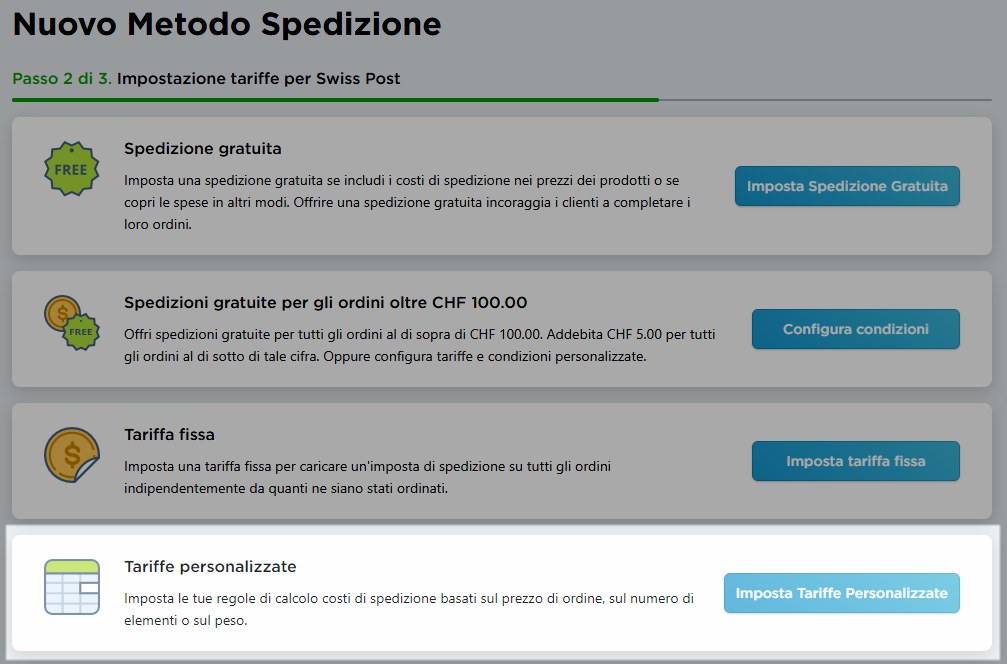 tariffe specializzate per spedizione