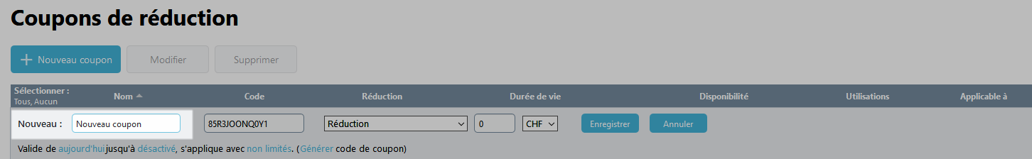 +Nouveau coupon