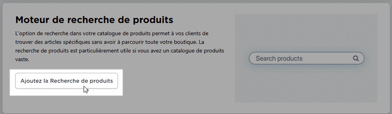 ajouter un champ moteur de recherche de produits