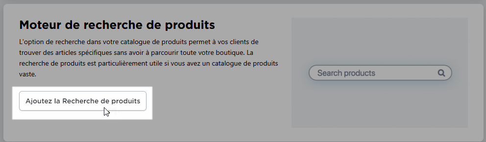 ajouter un champ moteur de recherche de produits