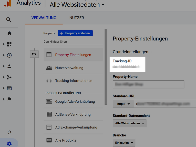 Copia del Tracking ID in Google Analytics