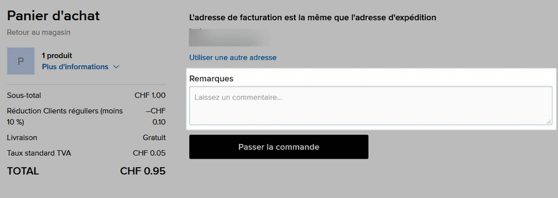 commentaires commande