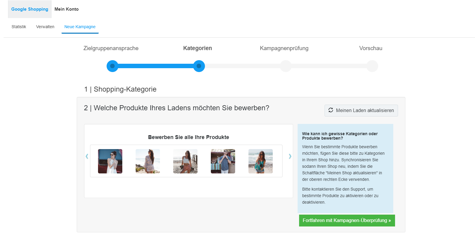 Google Shopping Kampagne Schritt 3