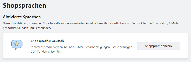 Shopsprache aendern