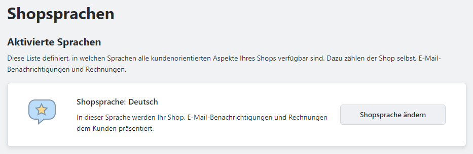 Shopsprache aendern