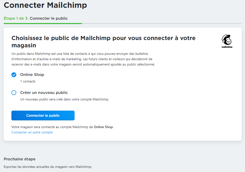 choisir le public de mailchimp