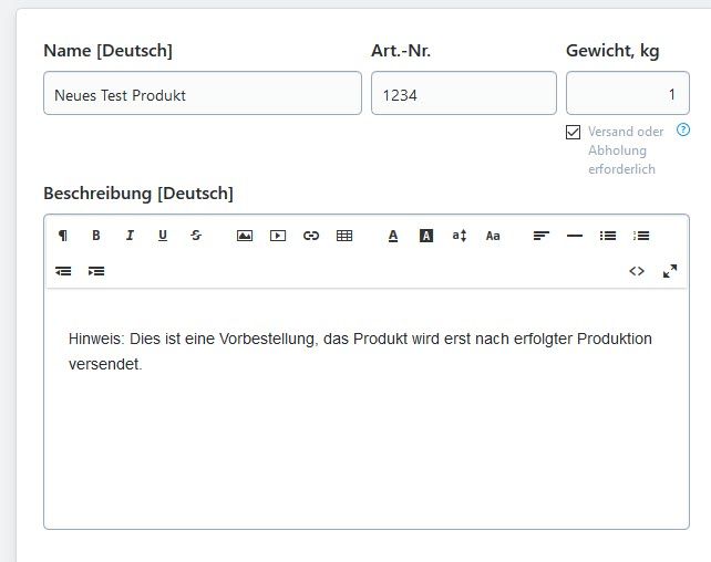 Vorbestellungen