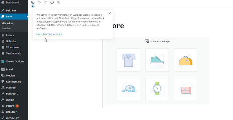 Configurazione in WP 1