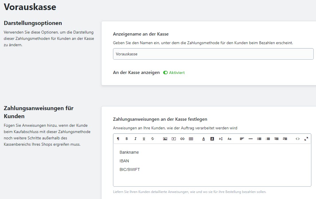 Zahlungsanweisungen hinzufuegen