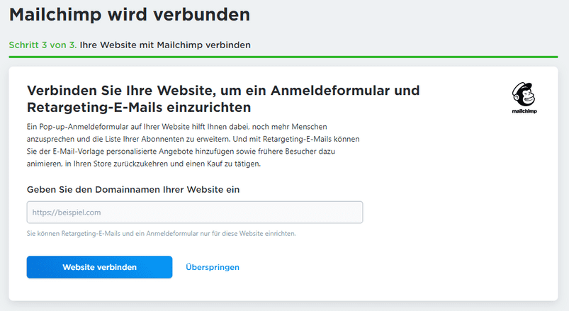 Website mit Mailchimp verbinden