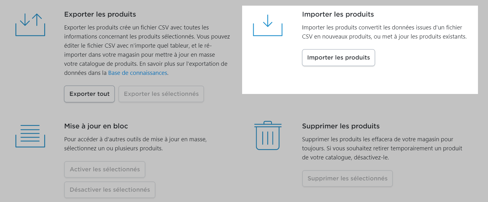 importer des produits