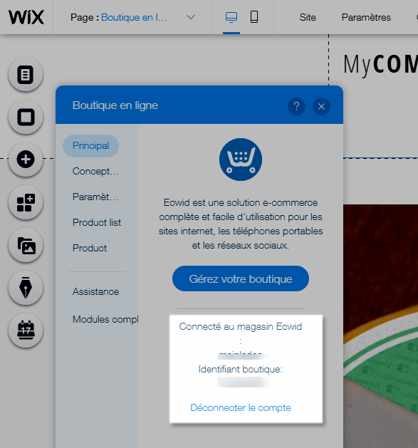 Connexion MyCOMMERCE 2