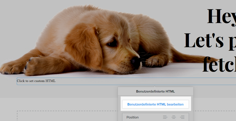 Modifica di HTML personalizzato Weebly